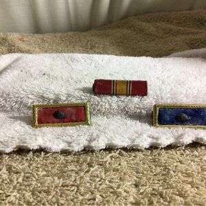 Vintage Military Ribbon Bars - Red and Blue Set
